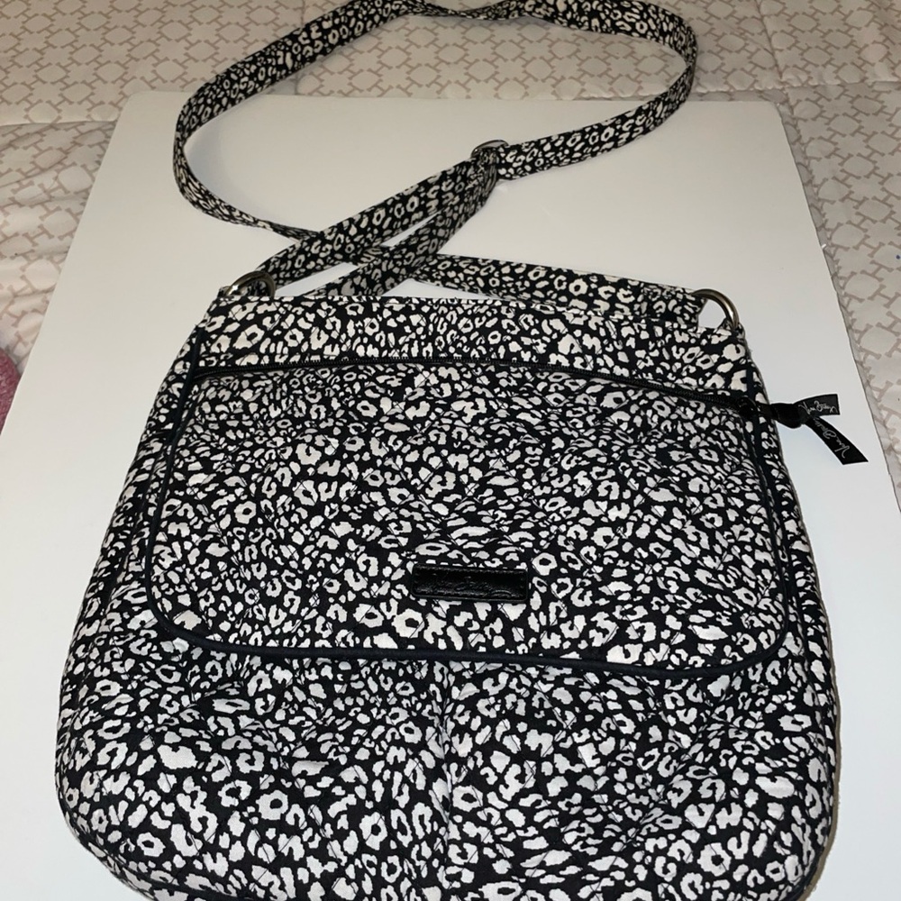 Retire: Vera Bradley Camocat Paytern Black White Crossbody Handbag Purse